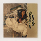 ヴィンテージ猫が手を洗う ジグソーパズル (縦)