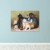 ヴィンテージ猫が赤いボールをソフィー・シュペリッヒを生み出す キャンバスプリント (インサイチュ (ウッドフロア))