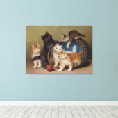 ヴィンテージ猫が赤いボールをソフィー・シュペリッヒを生み出す キャンバスプリント (インサイチュ (ウッドフロア))