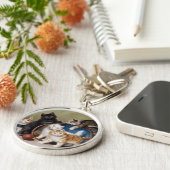 ヴィンテージ猫が赤いボールをソフィー・シュペリッヒを生み出す キーホルダー (側面)