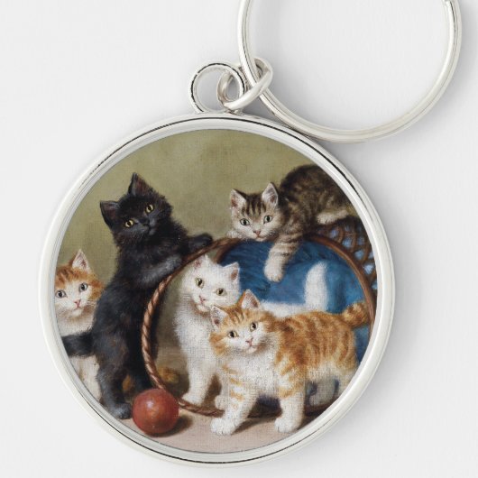 ヴィンテージ猫が赤いボールをソフィー・シュペリッヒを生み出す キーホルダー (正面)