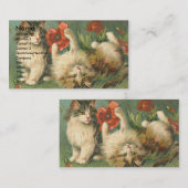 ヴィンテージ猫ちゃんとポピー 名刺 (正面/裏面)