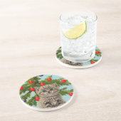 ヴィンテージ猫とクリスマスツリー コースター (側面)
