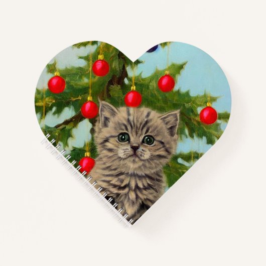 ヴィンテージ猫とクリスマスツリー ノートブック (正面)