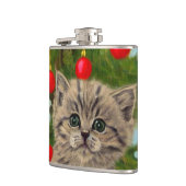 ヴィンテージ猫とクリスマスツリー フラスク (左)