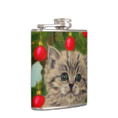 ヴィンテージ猫とクリスマスツリー フラスク (右)