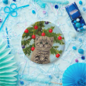 ヴィンテージ猫とクリスマスツリー ペーパープレート (パーティー)