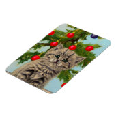 ヴィンテージ猫とクリスマスツリー マグネット (左側)