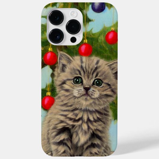 ヴィンテージ猫とクリスマスツリー Case-Mate iPhoneケース (裏面)