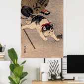 ヴィンテージ猫とネズミby大原小村 ポスター (ホームオフィス)