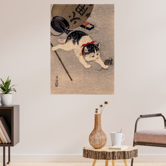 ヴィンテージ猫とネズミby大原小村 ポスター (リビング3)