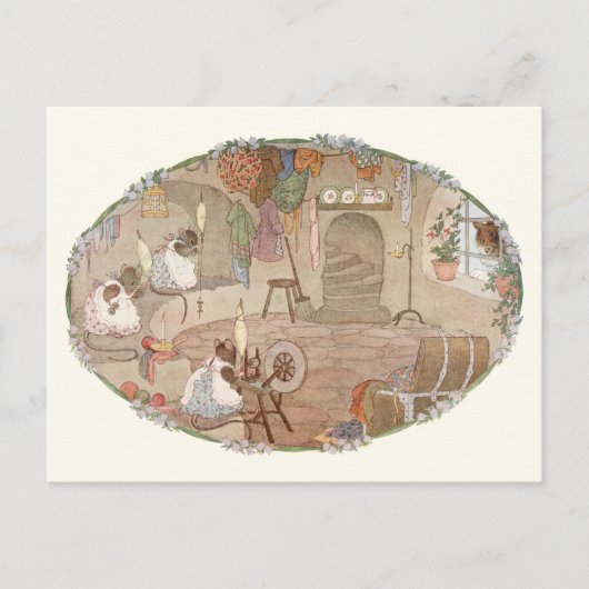 ヴィンテージ猫とネズミby H. Willebeek Le Mair ポストカード (正面)