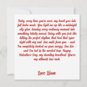 ヴィンテージ猫とハートのバレンタインデー カード (裏面)