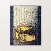 ヴィンテージ猫とフクロウ – ハロウィーンジグソーパズル ジグソーパズル (縦)