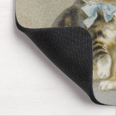 ヴィンテージ猫と犬の親しい友情 マウスパッド (コーナー)