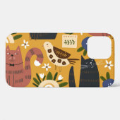 ヴィンテージ猫と鳥、手描き。 Case-Mate iPhoneケース (裏面 (横))