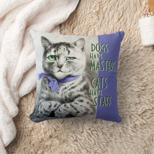 ヴィンテージ猫にスタッフのWainの芸術の引用文があります クッション (ブランケット)