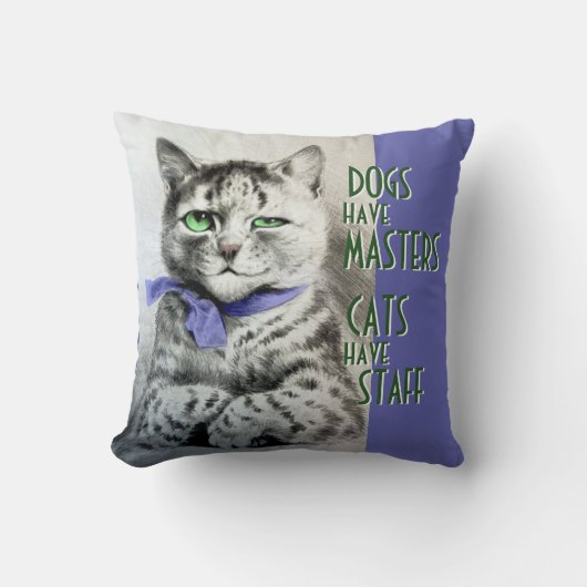 ヴィンテージ猫にスタッフのWainの芸術の引用文があります クッション (正面)