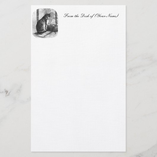 ヴィンテージ猫のイラストレーションの文房具 便箋 (正面)