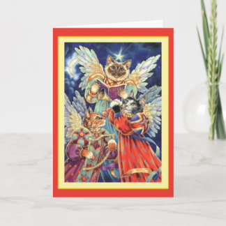 ヴィンテージ猫のクリスマスの挨拶状 シーズンカード