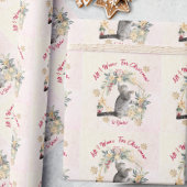 ヴィンテージ猫のクリスマス包装紙 – 冬のリース ラッピングペーパー