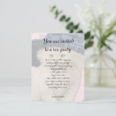 ヴィンテージ猫のティーパーティー招待状 ヴィンテージブルーハット 招待状 (スタンド正面)