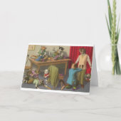 ヴィンテージ猫のテーラー店のメッセージカード カード (正面)