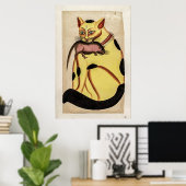 ヴィンテージ猫のネズミのポスター ポスター (ホームオフィス)