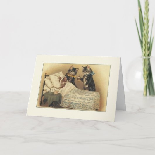 ヴィンテージ猫のノートカード カード (正面)