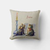 ヴィンテージ猫のパーソナライズなクリスマスの枕 クッション (正面)