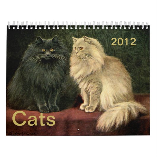 ヴィンテージ猫のペルシャのシャムの虎猫のトム猫2012年 カレンダー (カバー)