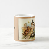 ヴィンテージ猫のマグ コーヒーマグカップ (中央)