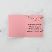 ヴィンテージ猫のリボンとハッピーバースデーカード カード (内部)