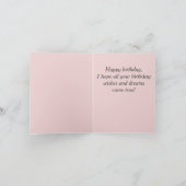 ヴィンテージ猫のリボンとハッピーバースデー カード (内部)