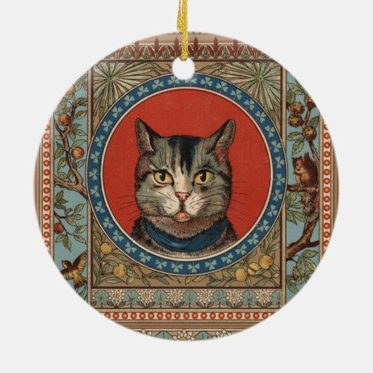 ヴィンテージ猫の命と子ネコクラシックの セラミックオーナメント (裏面)