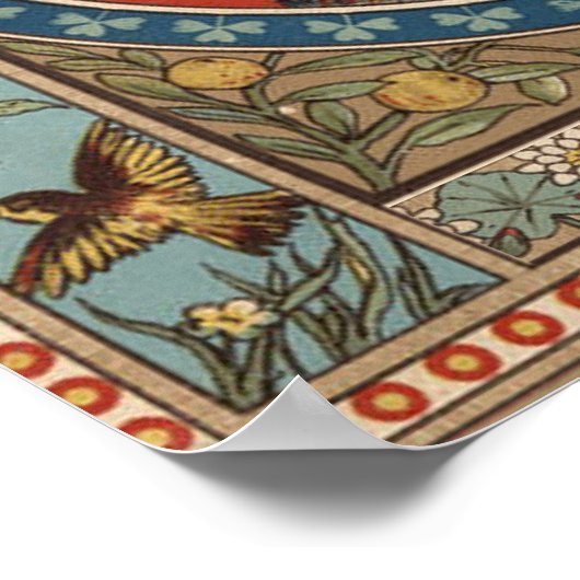 ヴィンテージ猫の命と子ネコクラシックの ポスター (角)