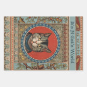 ヴィンテージ猫の命と子ネコクラシックの ラッピングペーパーシート (正面3)