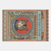 ヴィンテージ猫の命と子ネコクラシックの ラッピングペーパーシート (正面2)