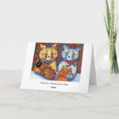 ヴィンテージ猫の女の子のサンキューカード カード (裏面)