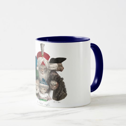 ヴィンテージ猫の歴史と先祖の歴史おもしろい猫 マグカップ (正面右)