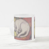 ヴィンテージ猫の睡眠 フロストグラスマグカップ (正面左)