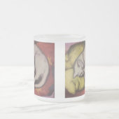 ヴィンテージ猫の睡眠 フロストグラスマグカップ (中央)