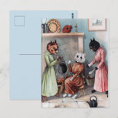 ヴィンテージ猫はがき ポストカード (正面/裏面)