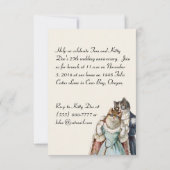 ヴィンテージ猫アートの結婚記念日招待状 招待状 (裏面)