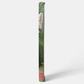 ヴィンテージ猫イラストレーションと赤い花 SAMSUNG GALAXYケース (左側面)