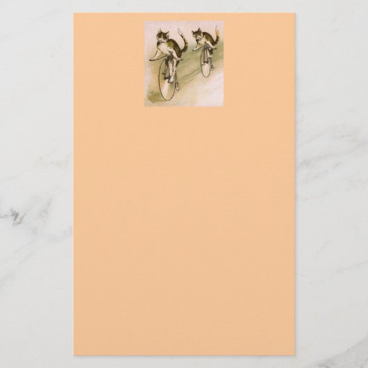 ヴィンテージ猫オンバイク 便箋 (正面)