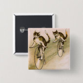 ヴィンテージ猫オンバイク 缶バッジ (正面&裏面)