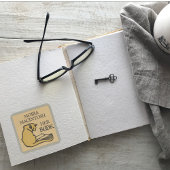 ヴィンテージ猫カスタムブックプレートステッカー スクエアシール