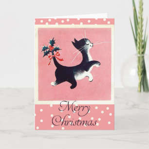 ヴィンテージ猫クリスマスカード シーズンカード