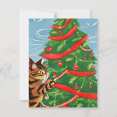 ヴィンテージ猫クリスマスカード シーズンカード (正面)